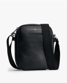Черная сумка через плечо с застежкой-молнией и регулируемой ручкой Tommy Hilfiger, черный