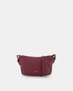 Маленькая гладкая бордовая сумка через плечо с логотипом Tintoretto, бордо