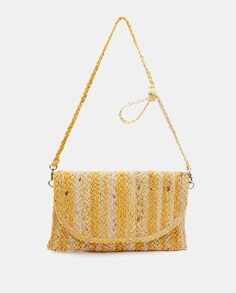 Женская сумка через плечо Summer Song из рафии в желтую полоску Abbacino, желтый