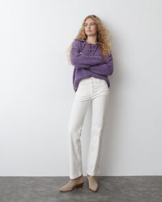 Женские прямые вельветовые брюки с передними карманами Brownie, белый