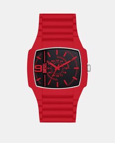 Clifhanger 2.0 DZ2165 красные силиконовые мужские часы Diesel, красный