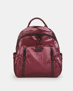 Средний бордовый рюкзак металлик с передними карманами Caminatta, бордо