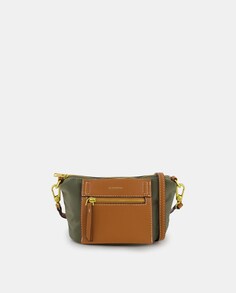Маленькая сумка через плечо цвета хаки и коричневого цвета на молнии Tintoretto, зеленый