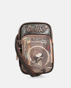 Мини-сумка через плечо с фантазийным принтом и передним карманом Anekke, мультиколор