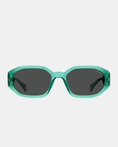 Зеленые женские солнцезащитные очки с геометрическим узором и поляризационными линзами Polaroid, зеленый