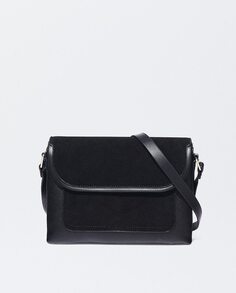 Женская сумка через плечо с гладкой магнитной застежкой черного цвета Parfois, черный