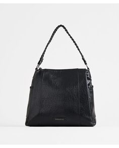 Черная сумка через плечо с плетеной деталью PACOMARTINEZ, черный