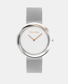 Женские часы Twisted Bezel 25200011 Steel Mesh Calvin Klein, серебро