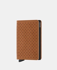 Миниатюрный кожаный бумажник с защитой от кражи Secrid унисекс коричневого цвета с перфорацией Secrid, коричневый