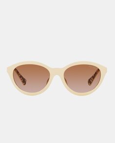 Кремовые овальные женские солнцезащитные очки Ralph by Ralph Lauren, кремовый