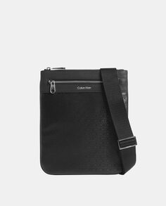 Черная сумка через плечо из переработанного материала с принтом Calvin Klein, черный