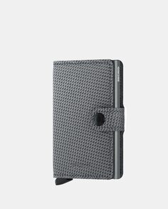 Серый кожаный футляр для карт с имитацией углеродного волокна и RFID-защитой Secrid, светло-коричневый