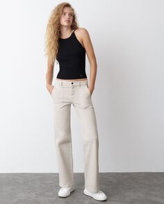 Женские брюки-кюлоты с карманами средней посадки Brownie, светло-коричневый