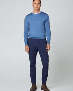 Узкие мужские брюки чинос темно-синего цвета Hackett, темно-синий
