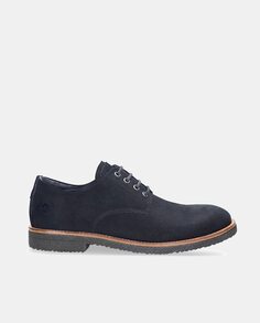 Мужские велюровые туфли Ghent на шнуровке с гладким верхом и легкой подошвой Panama Jack, темно-синий