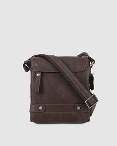Средняя темно-коричневая сумка через плечо из плотной ткани El Potro, темно коричневый