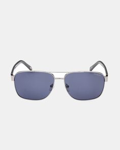 Серые металлические прямоугольные солнцезащитные очки с поляризованными линзами Skechers, серый
