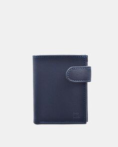 Темно-синий кожаный вертикальный кошелек с вкладышем и портмоне для монет Olimpo, синий