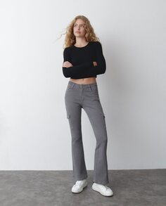 Женские расклешенные брюки карго со средней посадкой Brownie, серый