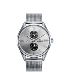 Многофункциональные мужские часы Marais из стали с миланской сеткой Mark Maddox, серебро