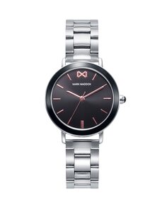 Женские стальные часы Shibuyam с черным циферблатом Mark Maddox, серебро
