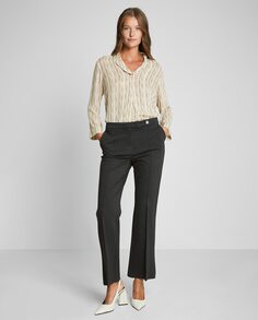 Женские классические брюки-клеш с ребристостью по центру Trucco, серый