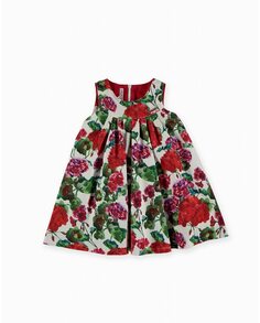 Платье без рукавов для девочки с цветочным принтом Pan con Chocolate, красный