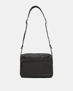 Мужская сумка через плечо из переработанного материала черного цвета Abbacino, черный