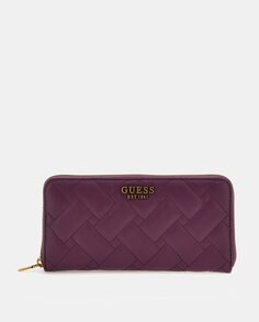 Большой стеганый кошелек фиолетового цвета Guess, фиолетовый