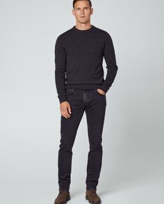 Узкие мужские джинсы с эффектом потертости черного цвета Hackett, черный
