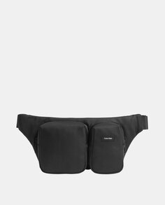 Черная сумка через плечо из переработанного материала на молнии Calvin Klein, черный
