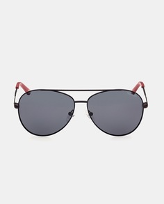 Черные металлические солнцезащитные очки-авиаторы с поляризационными линзами Skechers, черный