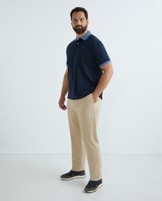 Мужские брюки-чиносы стандартного размера из хлопка и лайкры больших размеров Hackett, бежевый