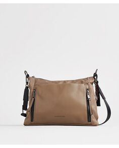 Женская сумка через плечо из нейлона серо-коричневого цвета с двумя карманами PACOMARTINEZ, коричневый