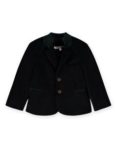 Черная куртка для мальчика с контрастными прорезными карманами Pan con Chocolate, черный