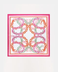 Розовый шелковый шарф с цветочным принтом Furla, розовый