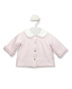 Пальто для девочки с зигзагообразной текстурой и застежкой на пуговицы BABIDÚ, розовый