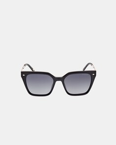 Черные женские солнцезащитные очки прямоугольной формы с поляризационными линзами Skechers, черный