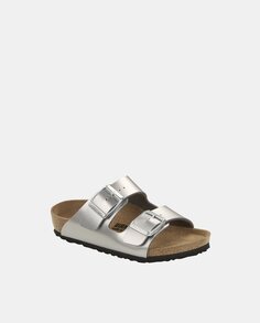 Сандалии для девочек Arizona Kids Birkenstock, серебро