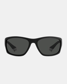 Черные мужские солнцезащитные очки прямоугольной формы с поляризационными линзами Polaroid, черный