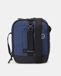 Синяя сумка через плечо из переработанного полиэстера с передним карманом и RFID Discovery, синий