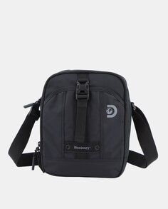 Черная сумка через плечо из переработанного полиэстера с передним карманом и RFID Discovery, черный