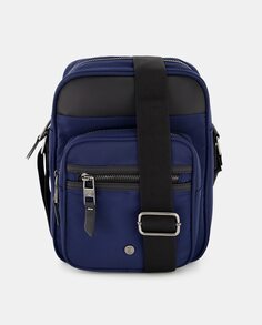 Средняя темно-синяя сумка через плечо с передним карманом Emidio Tucci, темно-синий