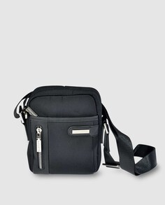 Черная нейлоновая сумка через плечо с внешними карманами Daviletto, черный