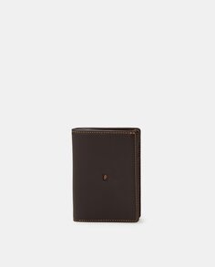 Коричневый кожаный кошелек на семь карт Pielnoble, коричневый