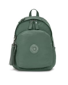 Женский рюкзак с верхней ручкой зеленого цвета на молнии Kipling, зеленый