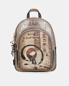 Средний рюкзак с фантазийным принтом и передним карманом Anekke, мультиколор