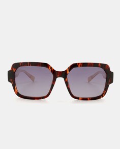 Женские солнцезащитные очки в квадратной оправе коричневого цвета «Гавана» Mr. Wonderful, темно коричневый