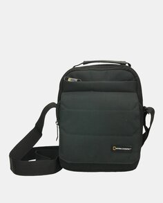 Черная нейлоновая сумка через плечо с отделением на двойной молнии National Geographic, черный