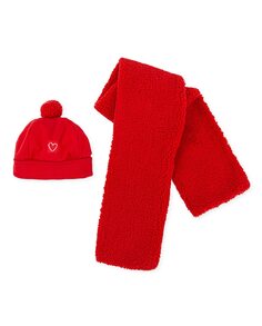Комплект из шапки с помпоном и шарфа из овчины AGATHA RUIZ DE LA PRADA, красный
